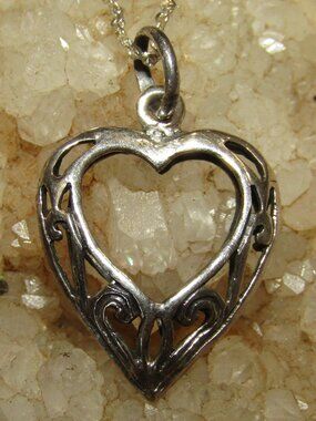 Vintage Sterling Silver Heart Necklace